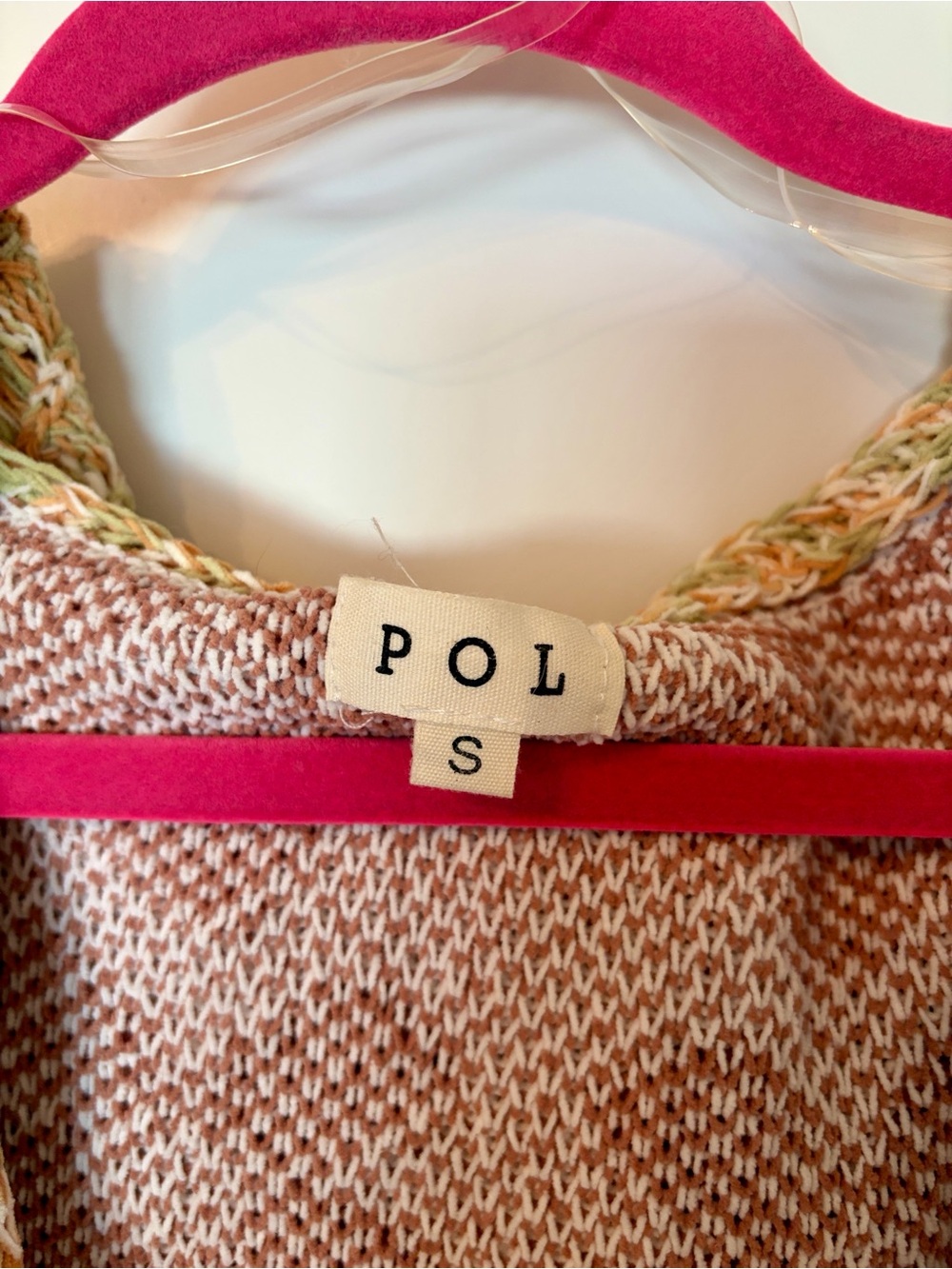 POL Colorblock Knit Hoodie Cardigan - Cream, Brown & Teal - Picture 7 of 7